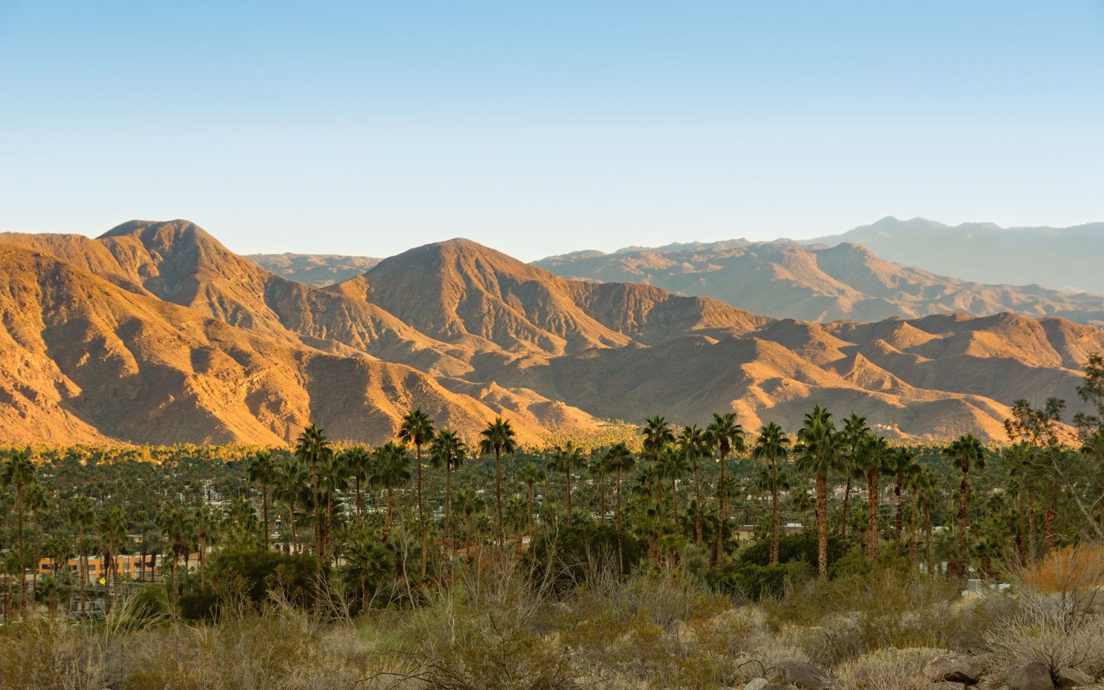 The desert valley floor. Pipeline replacement projects are underway in several Palm Springs neighborhoods.