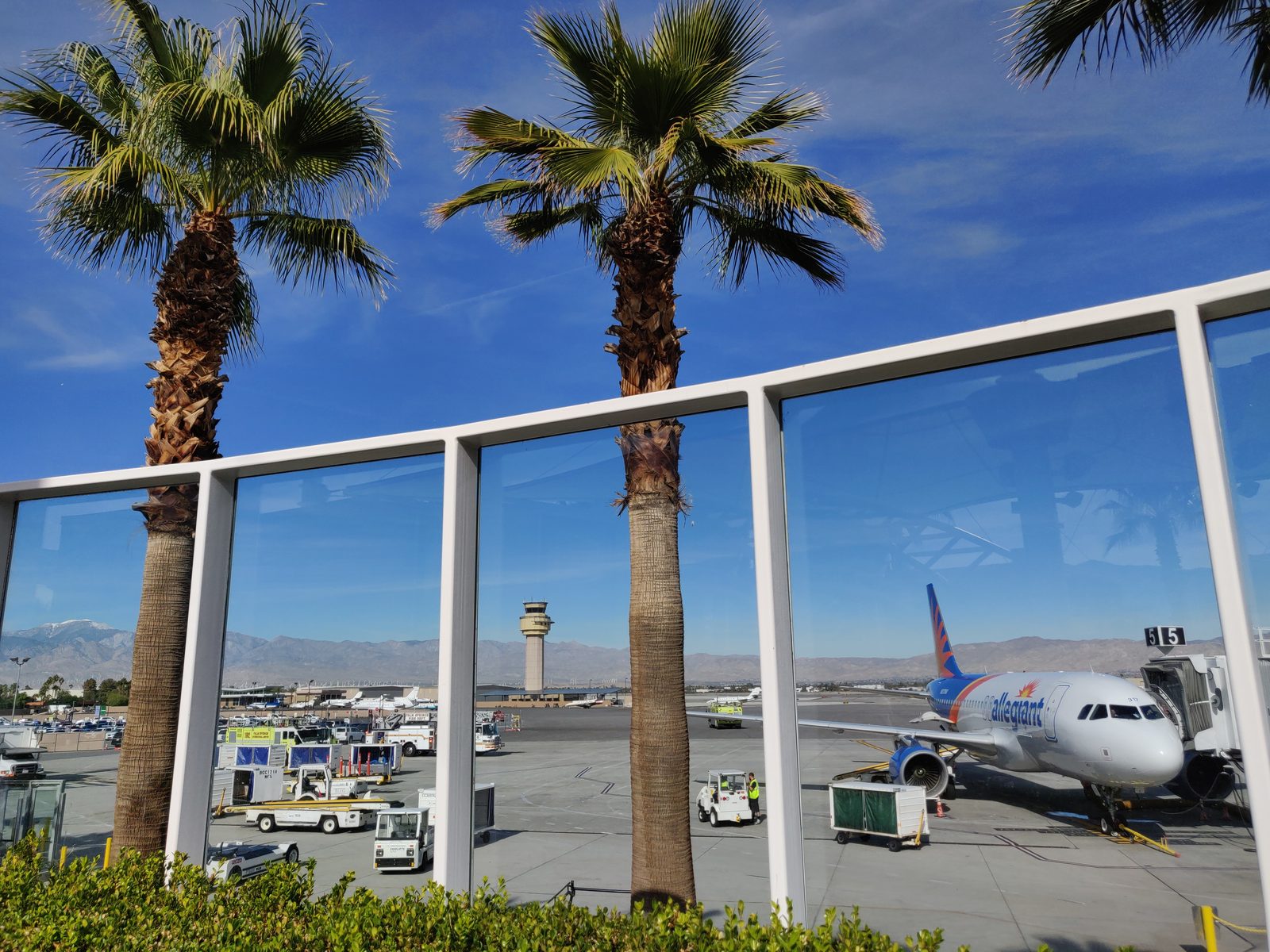 Aircraft on the tarmac at Palm Springs International Airport. Airlines are starting seasonal routes weeks earlier than last year.